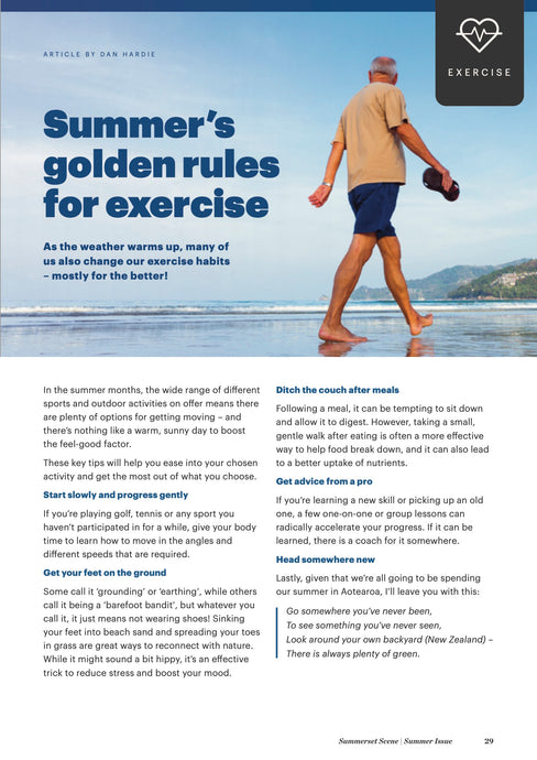 Summer's golden rules for exercise